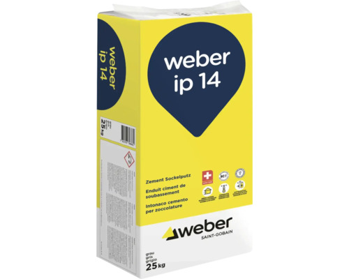 Weber ip 14 Zement Sockelputz in einem 25 Kilogramm Sack für den Innen und Außenbereich