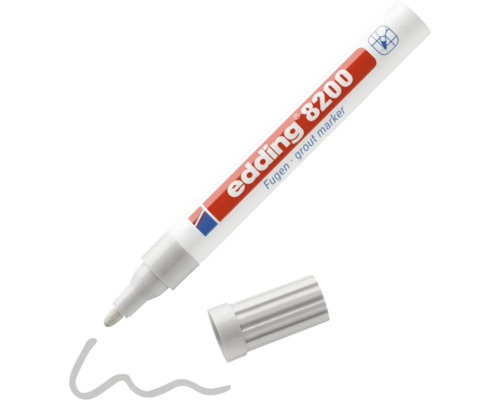 Edding 8200 Fugenfstift zum Ausbessern von Fliesenfugen mit abnehmbarer Kappe