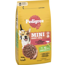 Aliment sec pour chien adulte de petite race Pedigree Mini au bœuf et aux légumes pour chiens de moins de 10 kilogrammes, sachet de 1,4 kilogramme