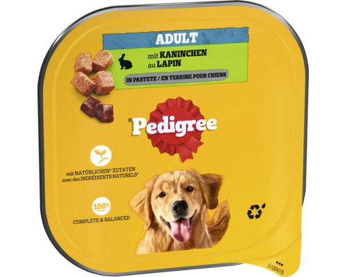 Nourriture pour chiens adultes Pedigree terrine au lapin en barquette