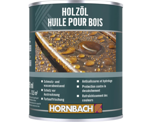Dose Hornbach Holzöl für wasserabweisenden Schutz und Farbauffrischung von Holzoberflächen