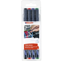Set mit vier Edding Kabelmarkern 8407 mit 0,3 Millimeter Strichbreite zum Beschriften von Kabeln und Leitungen