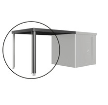 Auvent pour abri de jardin avec poteaux et structure de toit en vue détaillée