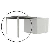 Abri de jardin avec appentis et poteaux de support en vue mise en évidence