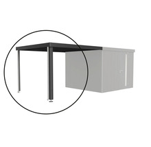 Auvents latéral pour abri de jardin avec deux poteaux de soutien en métal pour une surface couverte supplémentaire