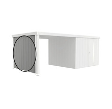 Paroi latérale pour abri de jardin avec carport, éléments muraux en bois marqués, accessoire adapté pour auvent d abri de jardin.