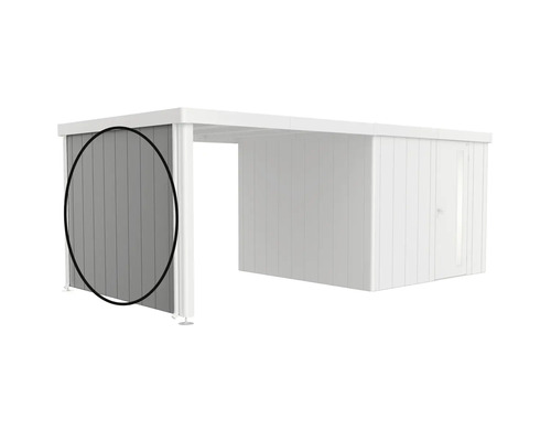 Paroi latérale pour abri de jardin avec carport, éléments muraux en bois marqués, accessoire adapté pour auvent d abri de jardin.