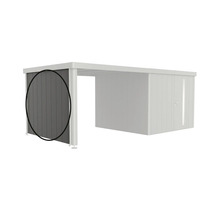 Paroi latérale pour abri de jardin avec carport, panneau en bois profilé, protection visuelle pour extérieur.