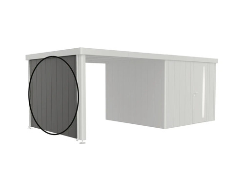 Paroi latérale pour abri de jardin avec carport, panneau en bois profilé, protection visuelle pour extérieur.