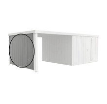 Elément de paroi latérale pour abri de jardin ou carport avec espace de rangement intégré
