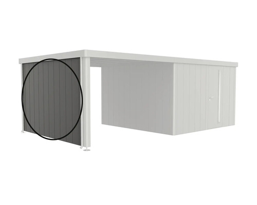 Paroi pour carport servant de protection visuelle avec tasseaux verticaux