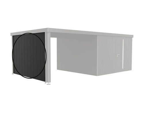 Paroi latérale pour carport avec structure à lames comme brise vue