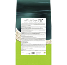 Rückseite einer Packung Tetra Pond Sticks Fischfutter mit Inhaltsangaben und Anwendungshinweisen.