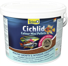 Aliment pour poissons Tetra Cichlid Colour Mini Pellets en seau pour une croissance saine et des couleurs intenses