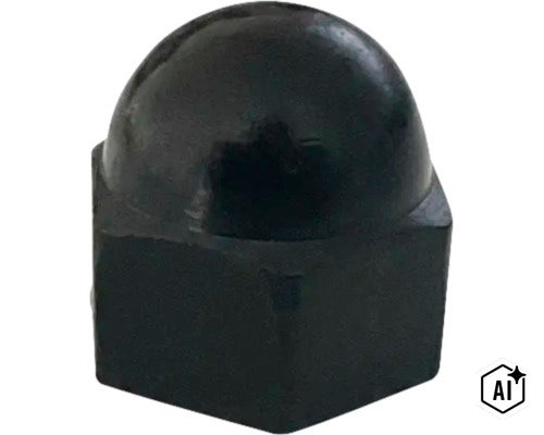 Eine Hutmutter mit Sechskant-Profil aus Metall (Image AI modified or generated)
