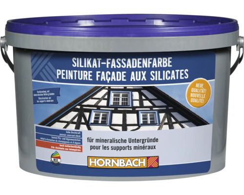 Eimer Silikat-Fassadenfarbe für mineralische Untergründe mit Hornbach Logo