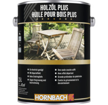 Bidon d huile pour bois Plus Hornbach pour extérieur, 2,5 litres, protection pour meubles de jardin en bois avec effet déperlant.