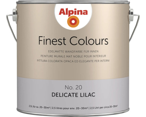 Alpina Finest Colours Wandfarbe Delicate Lilac Nummer 20 edelmatte Innenfarbe 2,5 Liter