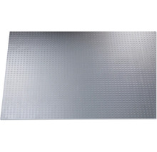 Plaque en plastique structurée avec surface à picots pour une utilisation polyvalente comme plaque de construction ou plaque de protection.