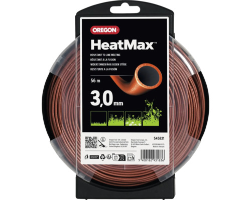 Oregon HeatMax Mähfaden für Freischneider, 3,0 Millimeter Durchmesser, 56 Meter Länge, hitzebeständig und langlebig für Rasentrimmer.