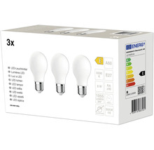 Lot de trois ampoules LED A60 E27 8 Watts 1055 Lumens 6500 Kelvin non dimmable