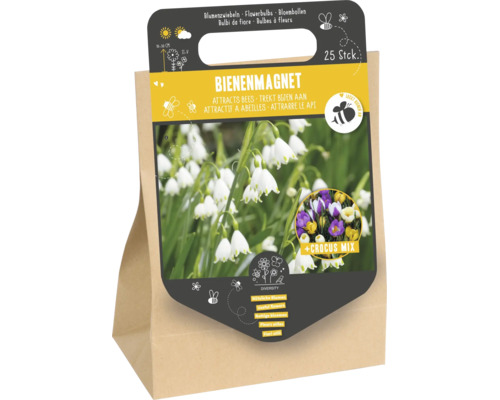 Packung mit 25 Blumenzwiebeln als Bienenmagnet mit Maiglöckchen und Krokus Mischung
