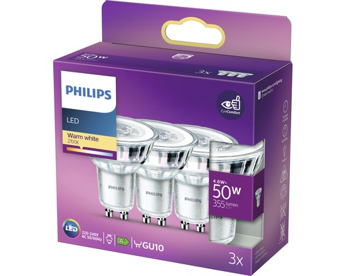 LED Leuchtmittel Philips classic Reflektorform 50W GU10 Philips LED Leuchtmittel GU10 50 Watt Dreierpackung