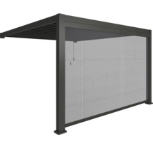 Store latéral de protection solaire pour tonnelle en aluminium avec toile textile pour montage sur poteau