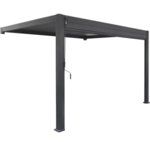 Pergola bioclimatique autoportante en aluminium avec manivelle pour le réglage manuel des lames de toit pour le jardin