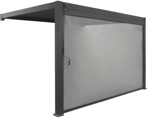 Store latéral pour toiture de terrasse avec mécanisme à manivelle pour protection solaire et visuelle flexible