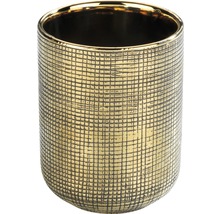 Goldfarbener Übertopf mit Gittermuster