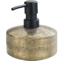 Distributeur de savon avec motif doré et tête de distribution noire