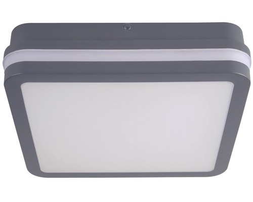Plafonnier LED Beno 18W 1400lm blanc 22 x 22 cm IP54 avec détecteur de mouvement