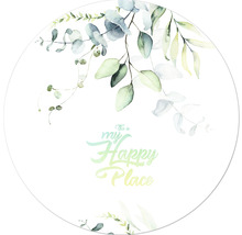 Décoration avec l''inscription C''est mon Happy Place et de l''eucalyptus