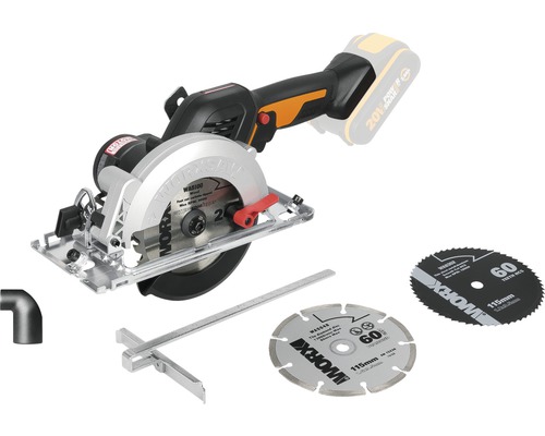 Worx Nitro Akku-Handkreissäge 20 V Worxsaw 120 mm / 41 mm WX531.9 Brushless Motor ohne Akku und Ladegerät