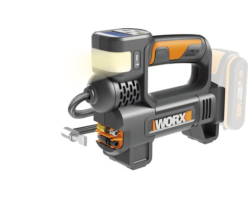 Worx Compresseur sans fil et projecteur 20V WX092.9 sans chargeur ni batterie
