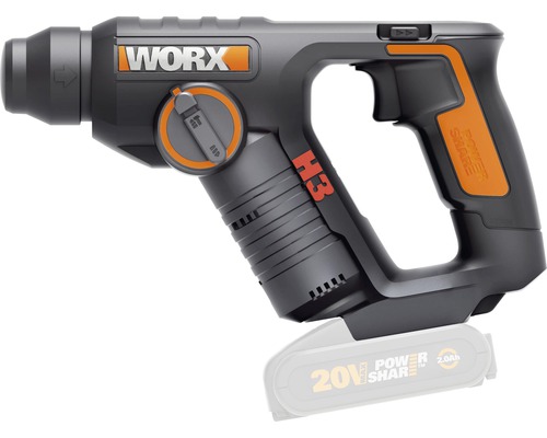 Worx Akku-Bohrhammer 20 V H3 1,5 Joule SDS WX394.91 ohne Akku und Ladegerät