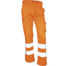 Orangefarbene Arbeitshose mit Reflexstreifen