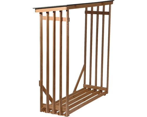 Étagère à bois de chauffage en bois avec toit