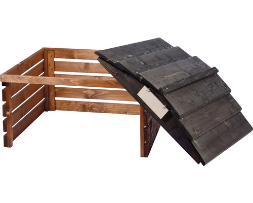 Composteur ouvert en bois avec couvercle pour le jardin