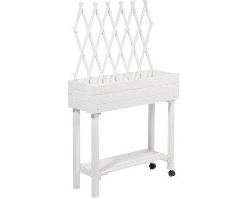 Table de plantation en bois avec treillis et étagère