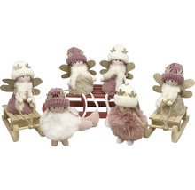 Dekorative Elfenfiguren mit Mützen und Schlitten für die Weihnachtszeit