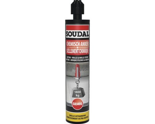Soudal Chemischer Anker Soudal CA1400 zementgrau 280 ml Soudal chemischer Anker für Beton und Mauerwerk