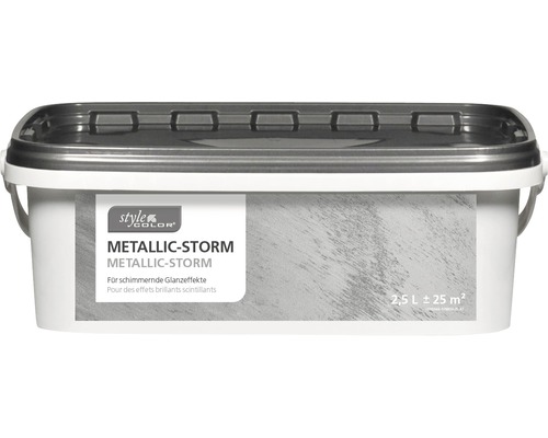 Wandfarbe StyleColor Metallic Storm silber 2.5 l