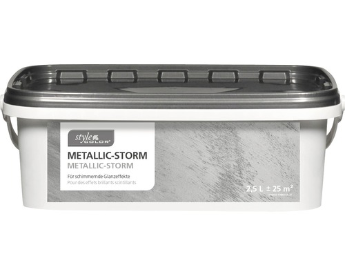 Wandfarbe StyleColor Metallic Storm silber 2.5 l Eimer Metallic-Storm Effektfarbe von Style Color, 2,5 Liter