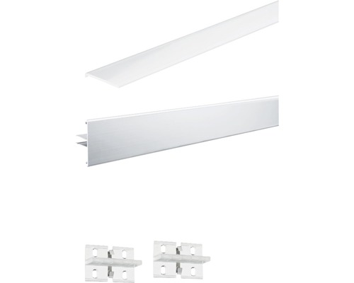 LED-Leuchtenprofil mit Abdeckung und Halterungen