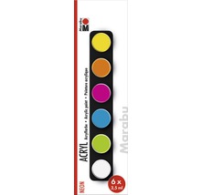 Jeu de peintures acryliques Marabu fluo 6x 3,5 ml