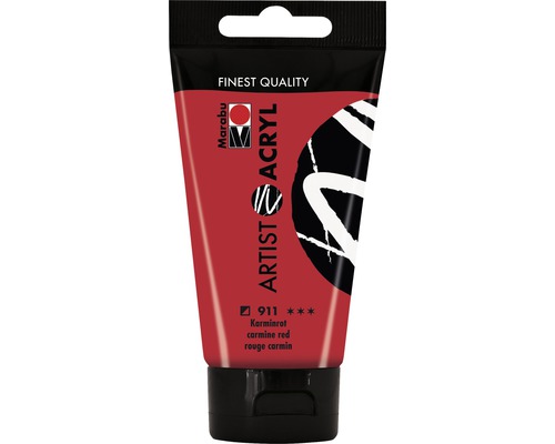 Marabu Acrylfarbe Artist Acryl karminrot 911 75 ml Tube Künstler Acrylfarbe Karminrot