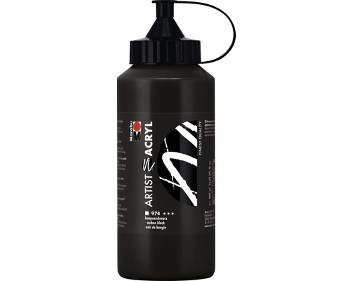 Marabu Artist Acryl, Noir de bougie 974, 500 ml