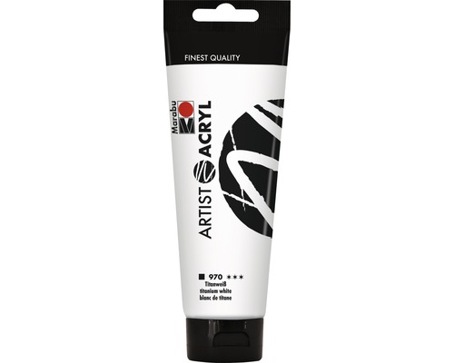 Marabu Acrylfarbe Artist Acryl titanweiss 970 120 ml Marabu Artist Acrylfarbe Titanweiss in Tube